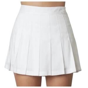 Fashion & Dyt Juniors Mini Skort Skirt Pleated Preppy School size Large White